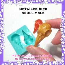 Load image into Gallery viewer, Detailed Bird Skull Silicone Mold Palette for Resin Deco Charms Cabochons Pendants Necklace Bag 34x17mm
