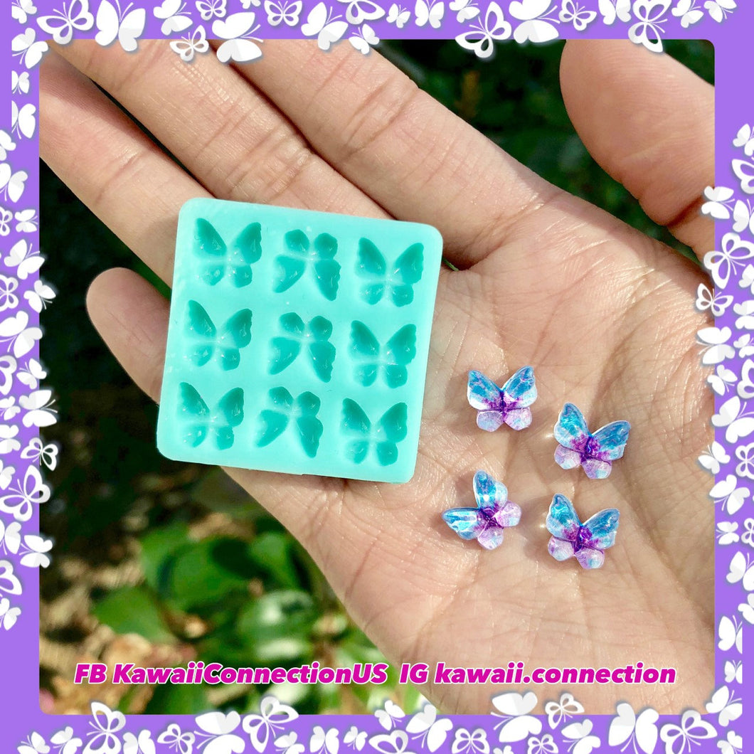 TINY Shiny Domed Butterfly Wings Silicone Mold Palette for Resin Earrings Spring Charms Shaker Cabochons