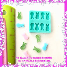 Load image into Gallery viewer, TINY Bunny Easter Peeps Rabbit Silicone Mold Palette for Resin Earrings Charms Shaker Cabochons
