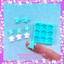 Load image into Gallery viewer, TINY Turtle Silicone Mold Palette for VSCO Resin Deco Charms Cabochons for Dollhouse Miniatures Bag Key Earrings Charms Shaker DIY
