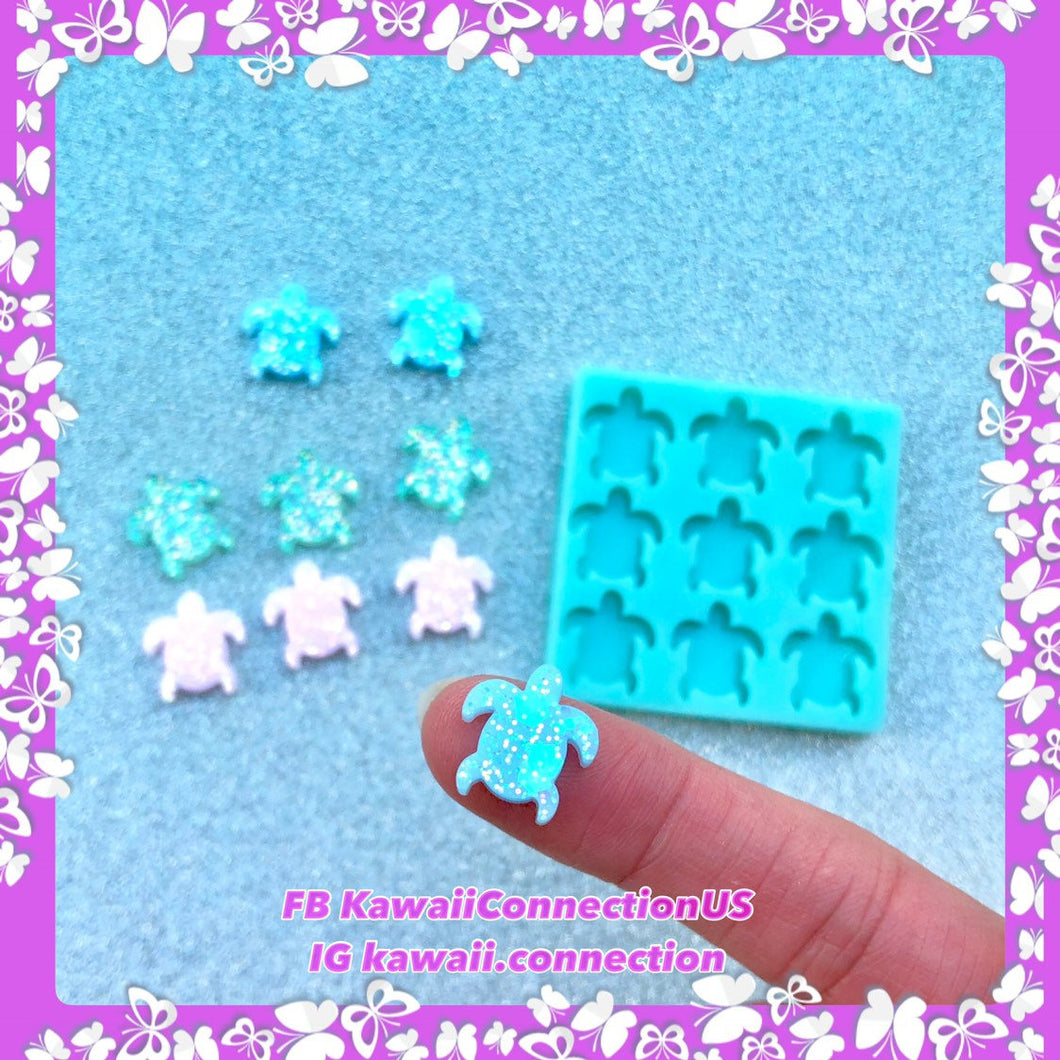 TINY Turtle Silicone Mold Palette for VSCO Resin Deco Charms Cabochons for Dollhouse Miniatures Bag Key Earrings Charms Shaker DIY