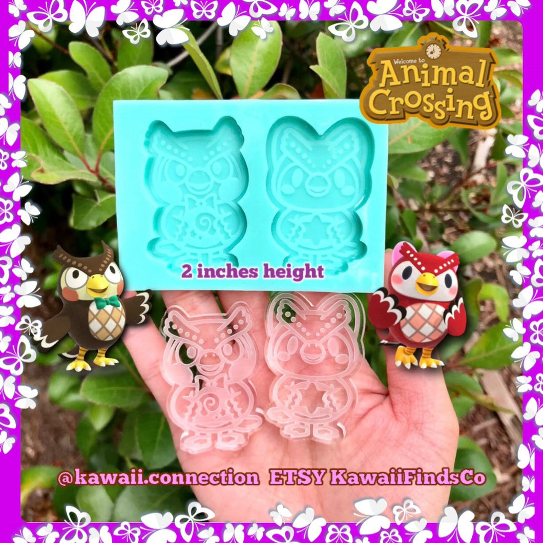 2-inch or 1-inch Blathers Celeste Silicone Mold Palette for Custom Resin Figure for Keychain Charm