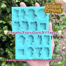 Load image into Gallery viewer, 1-inch Set of 14 Animals Create Your Own Silicone Mold Palette for Custom Figure for Keychain Charm
