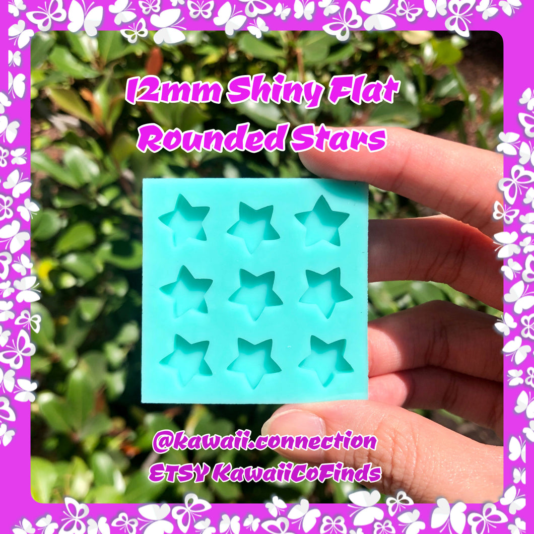 TINY Rounded Stars Flat Shiny Shaker Bits Silicone Mold Palette for Resin Deco Bag Earrings Studs Shaker Charms DIY