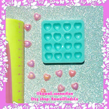Load image into Gallery viewer, TINY Puffy Shiny 9mm Heart Silicone Mold Palette for Resin Deco Charms Cabochons for Bag Key Earrings Charms Shaker DIY
