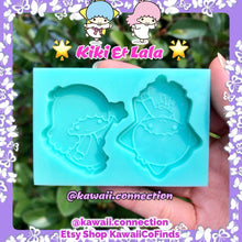 Load image into Gallery viewer, 2 SIZES available - 1 inch tall or 1.75 inch tall Twins Silicone Mold for Custom Resin Deco Bag Keychain Pendant Charms DIY
