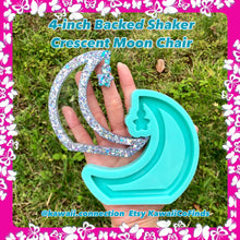 Load image into Gallery viewer, 4 inches Crescent Moon Chair Backed Shaker Tray from Game Villager Silicone Mold Palette for Custom Resin Deco Charm
