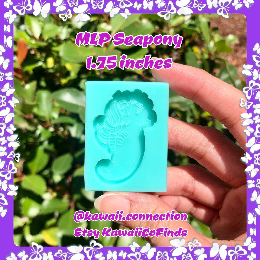 My Little Pony Seapony 1.75 inches MLP G1 Vintage Silicone Mold Palette for Resin Deco Bag Earrings Shaker Key Pendant Charms DIY