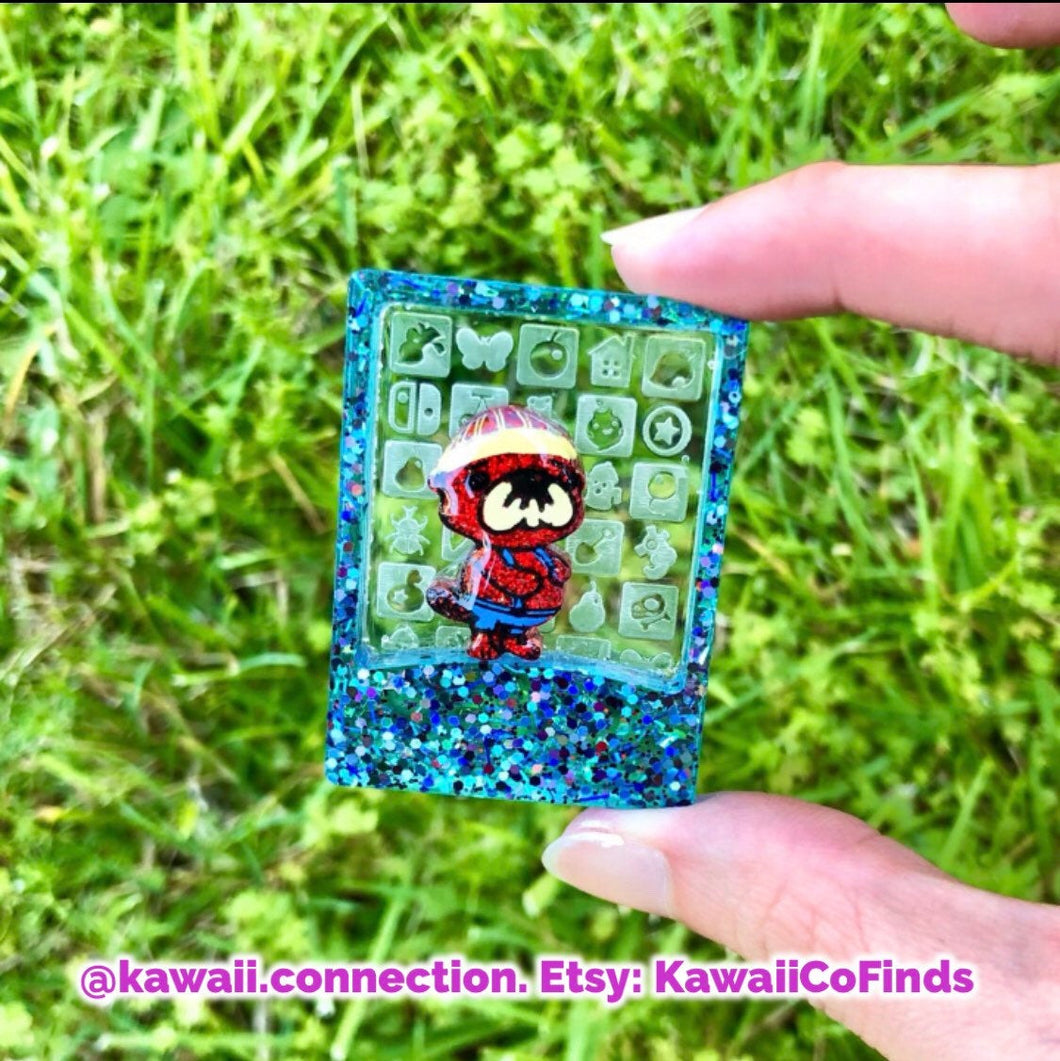 2 inches Amiibo Card Backed Shaker from Game Villager Silicone Mold for Custom Resin Deco Charm -fits 1-inch figures fr shop