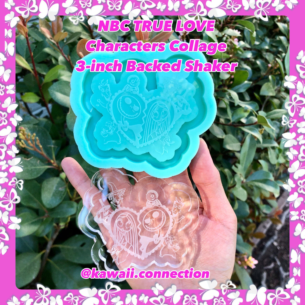 3 inches NBC True Love Characters Collage Backed Shaker Silicone Mold for Custom Resin Little Trinket Tray or Bag Charms