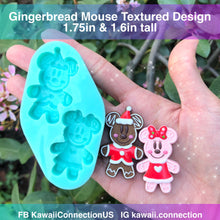 Load image into Gallery viewer, Gingerbread Mouse Set Highly Detailed w Realistic Texture for Resin, Clay or Wax Melt for Custom Christmas Holiday Charms Keychains Pendants
