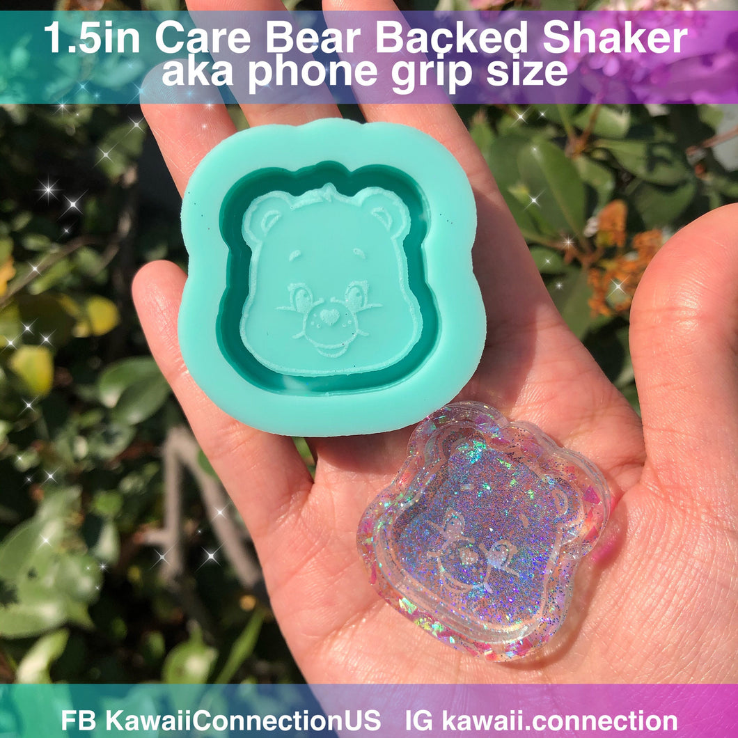 1.5 inch Shiny Care Bears Detailed Design Silicone Mold for Custom Resin Deco Shaker Charms Cabochons Perfect for Phone Grip Grippie
