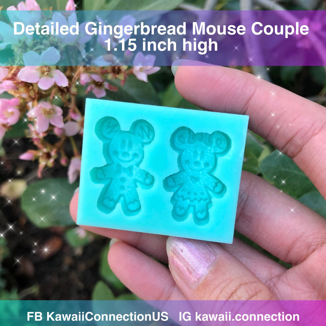SMALL Gingerbread Mouse Detailed Silicone Mold *read desc* Realistic Texture for Resin, Clay for Christmas Holiday Charms Keychains Pendant