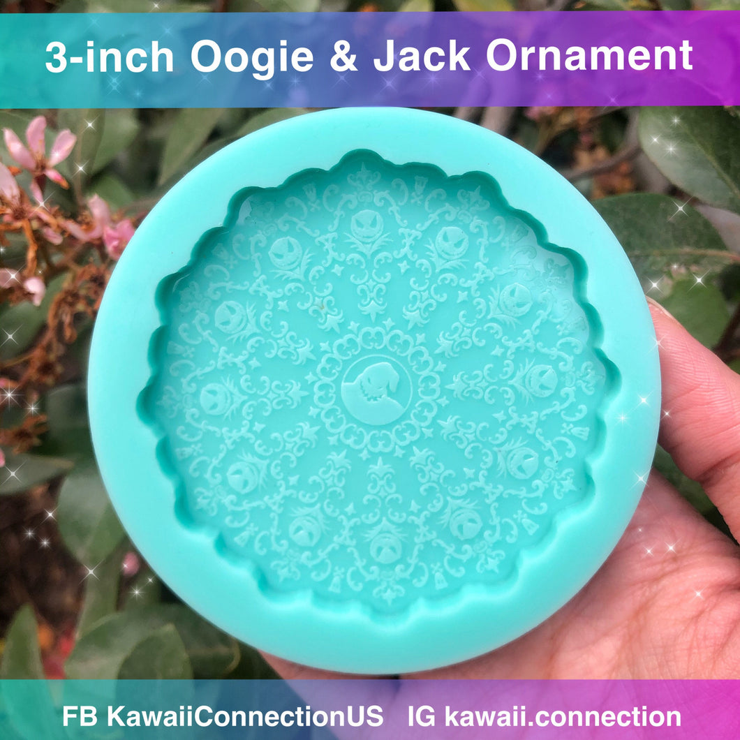 3 inches NBC  Jack and Oogie Detailed Silicone Mold for Custom Resin Plaster Wax Decor or Ornament
