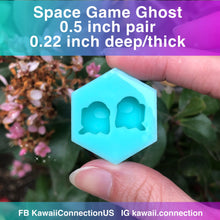 Load image into Gallery viewer, 1 inch or 0.5inch high at 0.25in deep Space Game GHOST Shiny Silicone Mold Palette for Custom Resin Deco Gamer Charms Keychain Earrings
