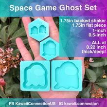 Load image into Gallery viewer, 1.75 inch Flat Space Game *GHOST* Silicone Mold for Custom Resin Deco Gamer Charms Cabochons Perfect for Phone Grip Grippie
