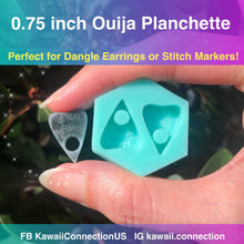 Load image into Gallery viewer, 0.75 inch Ouija Planchette Highly Detailed Silicone Mold Palette for Resin Wax Melts for Dangly Earrings Stitch Marker Charms DIY
