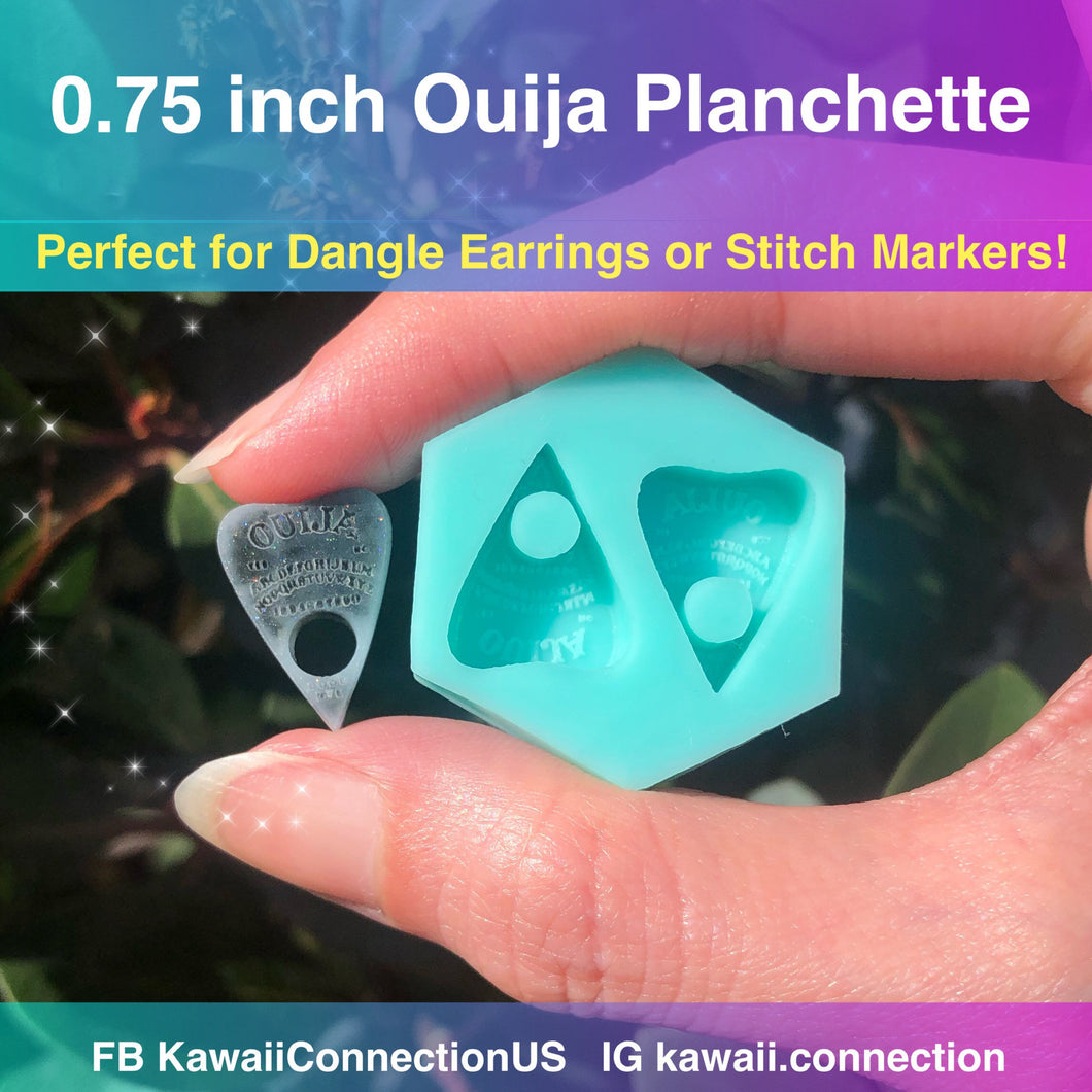 0.75 inch Ouija Planchette Highly Detailed Silicone Mold Palette for Resin Wax Melts for Dangly Earrings Stitch Marker Charms DIY