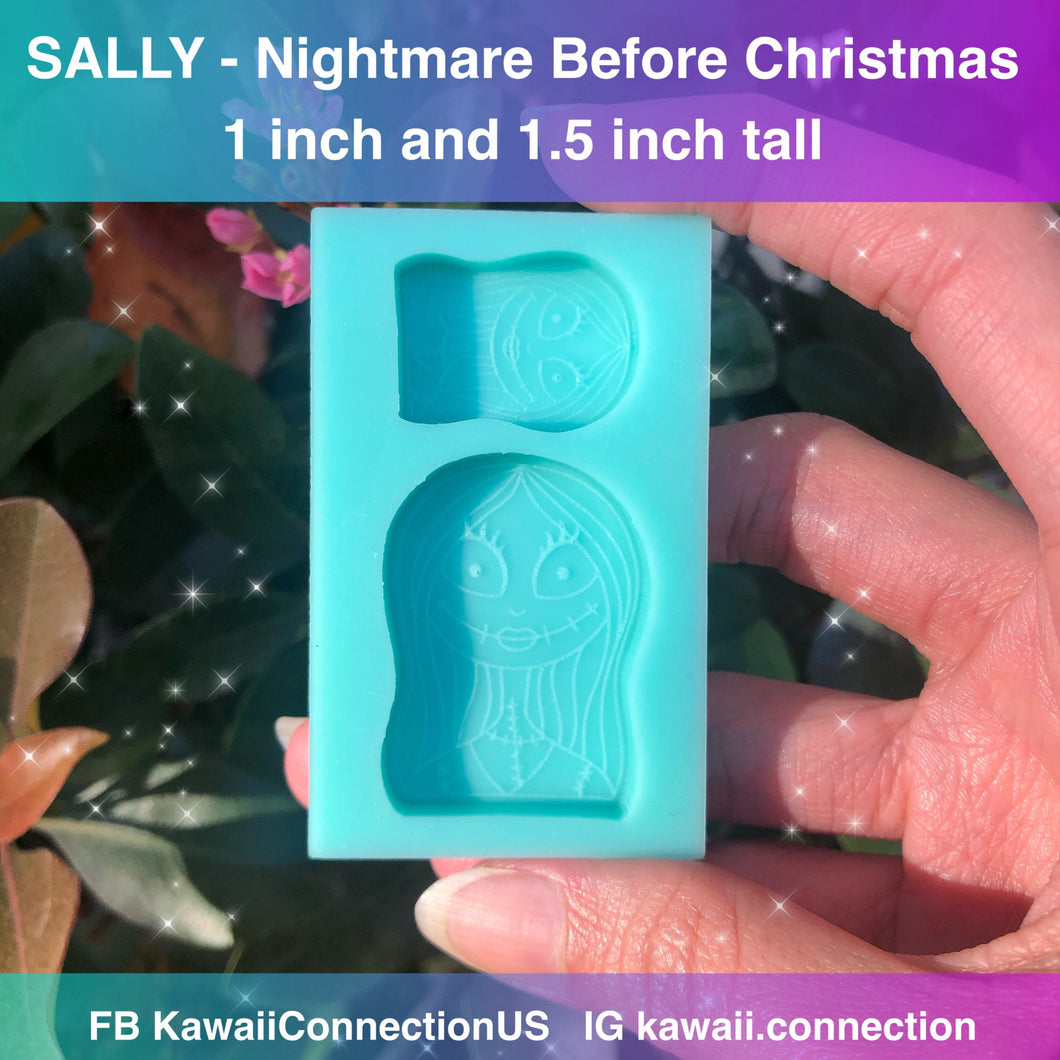 Sally *in 2 sizes* Nightmare Before Christmas Silicone Mold Palette for Custom Resin Pendant Charm Cabochons Wax Melt Earrings