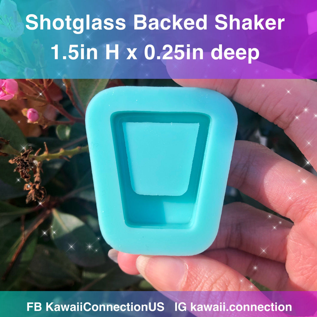 Small Shotglass Drink 1.5inches High Backed Shaker Silicone Mold for Custom Resin Bag and Key Charms