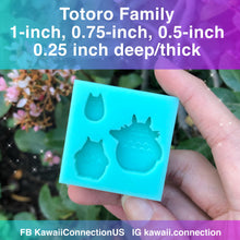 Load image into Gallery viewer, Forest Spirit Family 1 inch, 0.75 inch, 0.5 inch OR Shaker Bits Silicone Mold Palette for Resin Plaster Wax Melts Stitch Markers Charms DIY
