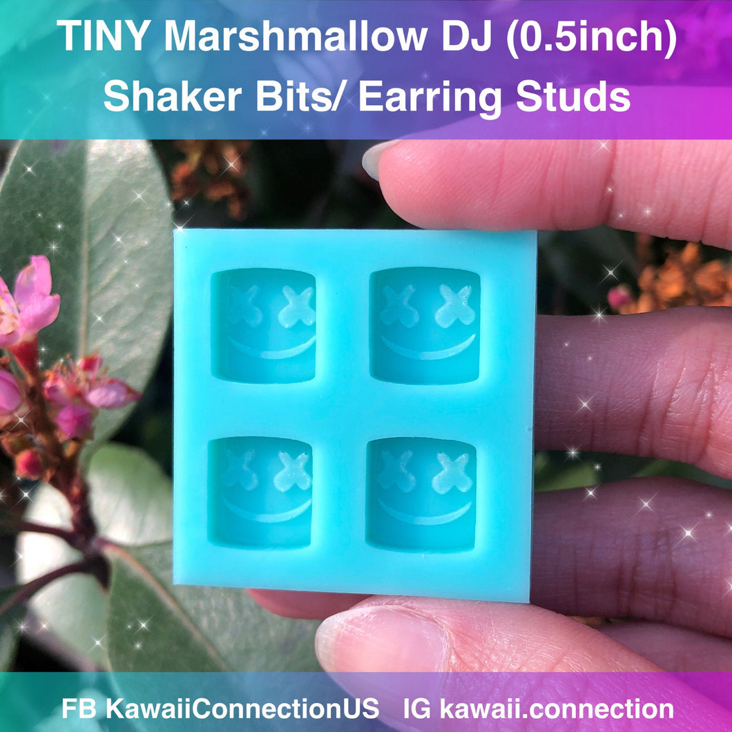 TINY 0.5 inch Marshmallow DJ Silicone Mold Palette for Resin Deco Bag Small Stud Earrings Shaker Charms DIY