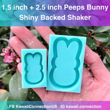 Load image into Gallery viewer, YOU CHOOSE 1.5 inch or 2.5 incHes Easter Bunny Peeps Backed Shaker Silicone Mold for Resin Deco Charms Cabochons for Charms DIY
