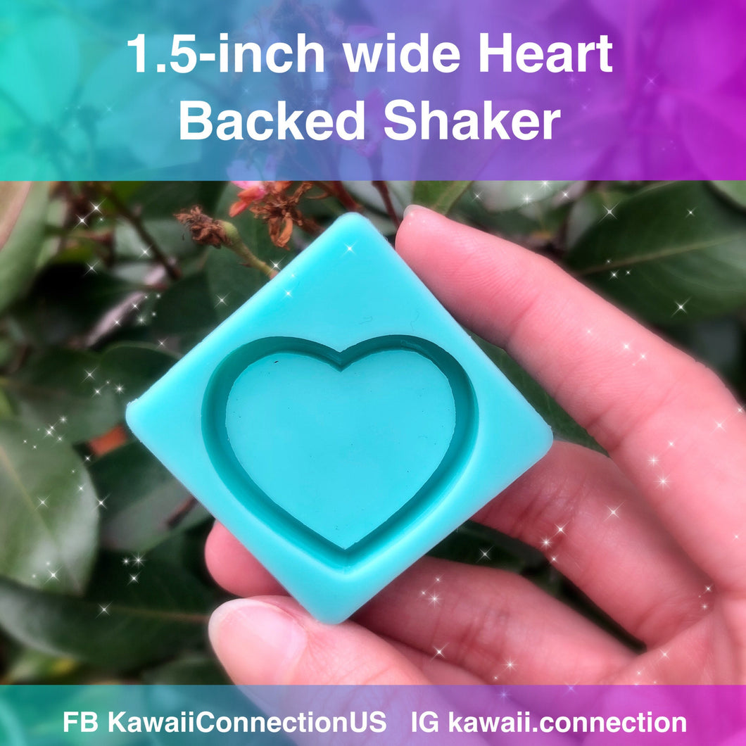 Heart (1.5 inch) Backed Shaker Silicone Mold for Custom Resin Bag and Key Charms