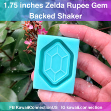 Load image into Gallery viewer, YOU Choose* 1.75 inch Rupee Backed Shaker + TINY Sheikah Eye w Gems Bits Silicone Molds for Resin Deco Bag Small Stud Earrings Charms DIY
