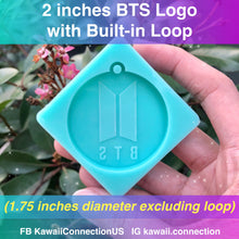 Load image into Gallery viewer, YOU CHOOSE K-Pop BTS Logo w Loop at 0.25 inch deep Silicone Mold Palette for Resin Plaster Deco Charms Diy
