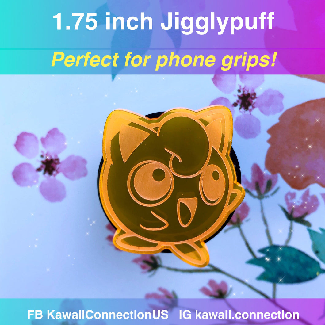 1.75 inch Jigglypuff Silicone Mold for Custom Resin Deco Charms Cabochons - Perfect Phone Grip size