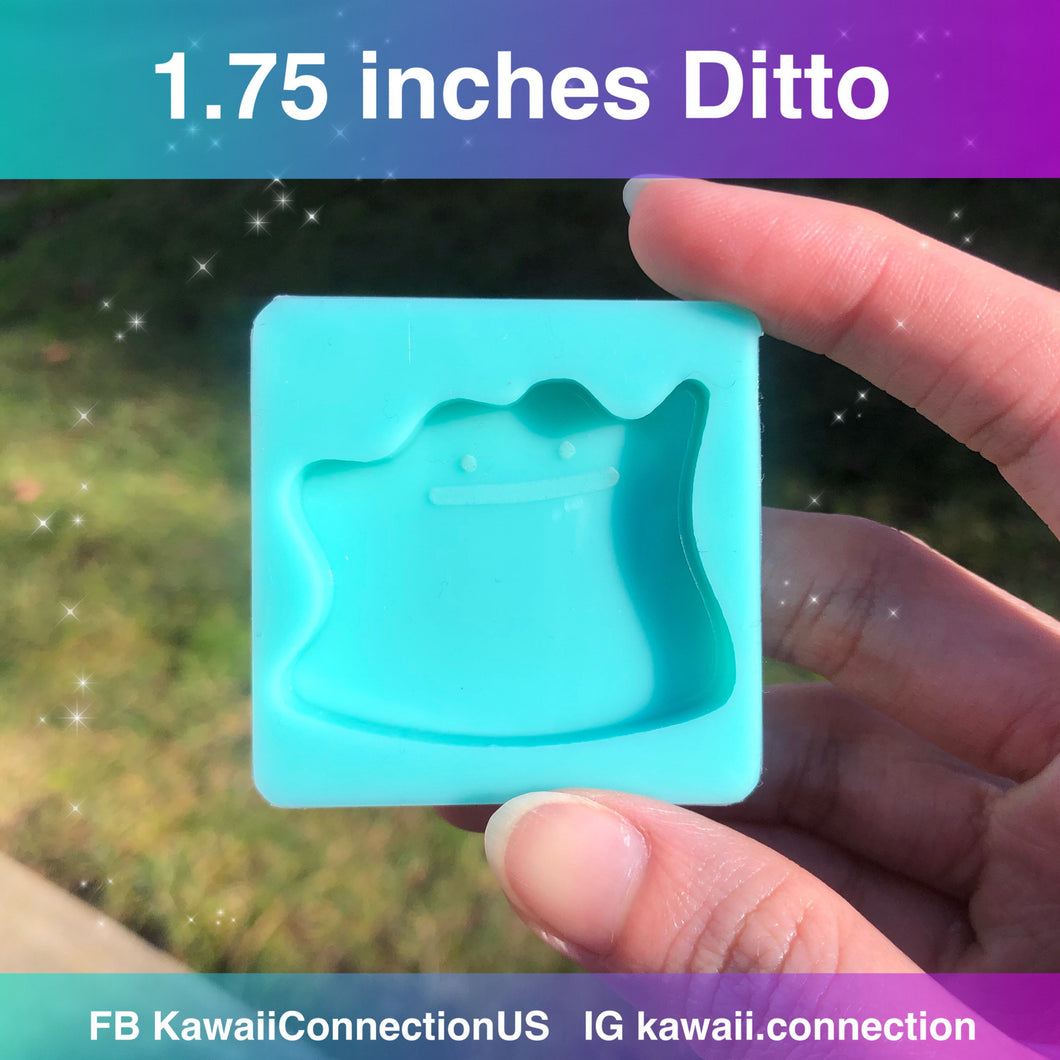 1.75 inch Ditto Silicone Mold for Custom Resin Deco Charms Cabochons - Can Work as Phone Grip size