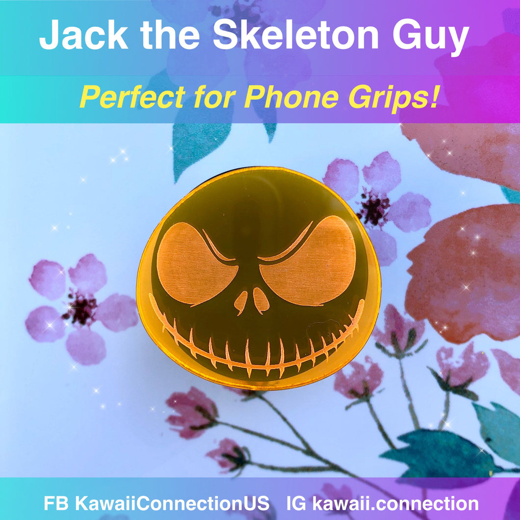 1.75 inches Jack The Skeleton Guy Silicone Mold for Custom Resin Phone Grip or Bag Charms Keychain