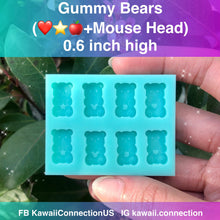 Load image into Gallery viewer, 1.75 inch High FLAT Gummy Bear Bag Charms Keychain Plaster Wax Resin Kawaii Silicone Mold
