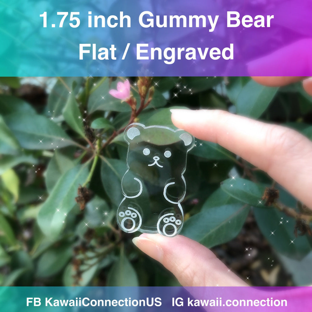 1.75 inch High FLAT Gummy Bear Bag Charms Keychain Plaster Wax Resin Kawaii Silicone Mold