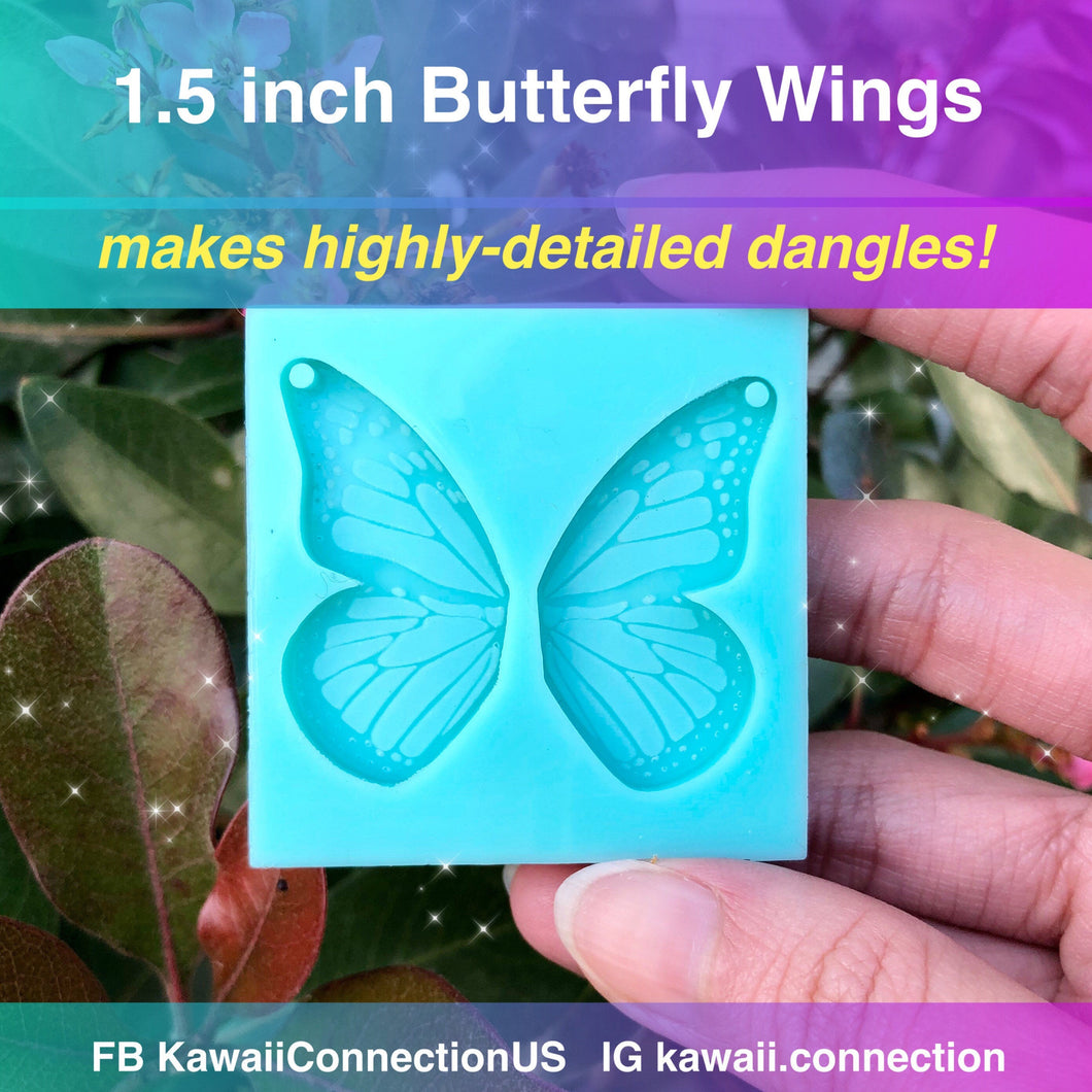 V2 1.5 inches Intricate Butterfly Earrings in Multiple Sizes Silicone Mold for Resin Dangle Stitch Marker Charms DIY