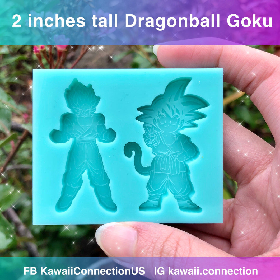 2 inches high Anime Fighter Silicone Mold Palette for Resin Deco Bag Charms DIY