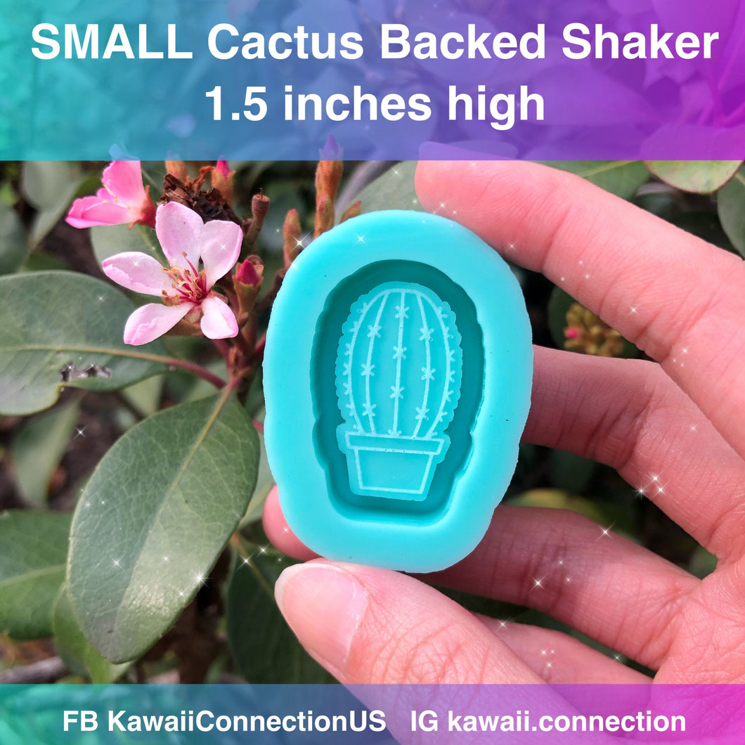 TINY 1.5 inch Cactus Backed Shaker Silicone Mold for Custom Resin Bag and Key Charms Bow Centers