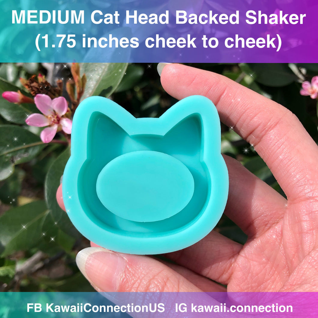 MEDIUM 1.75 inch to 2 inches Animal Heads Cat Bear Bunny Backed Shaker Silicone Mold for Custom Resin Charms Pendants Dangles