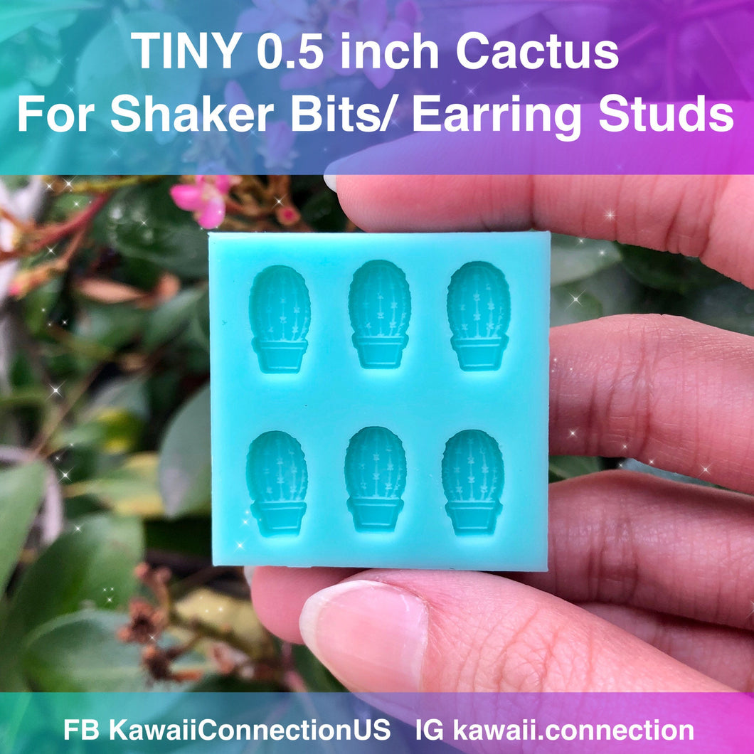 TINY 0.5 inch high Cactus Silicone Mold Palette for Resin Earrings Shaker Bits Charms DIY