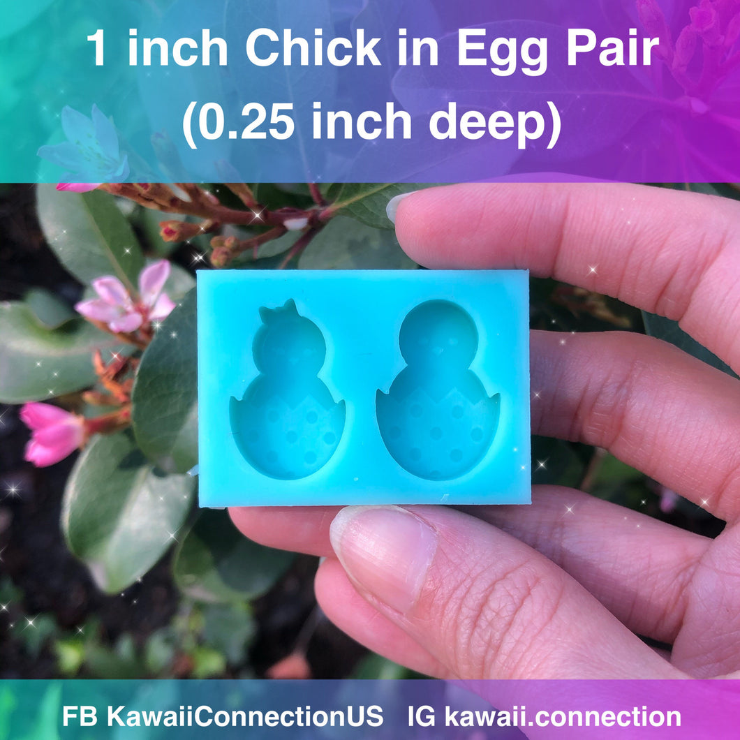 1 inch Easter Peeps Chick (Boy & Girl) Silicone Mold for Resin Deco Charms Cabochons for Charms DIY