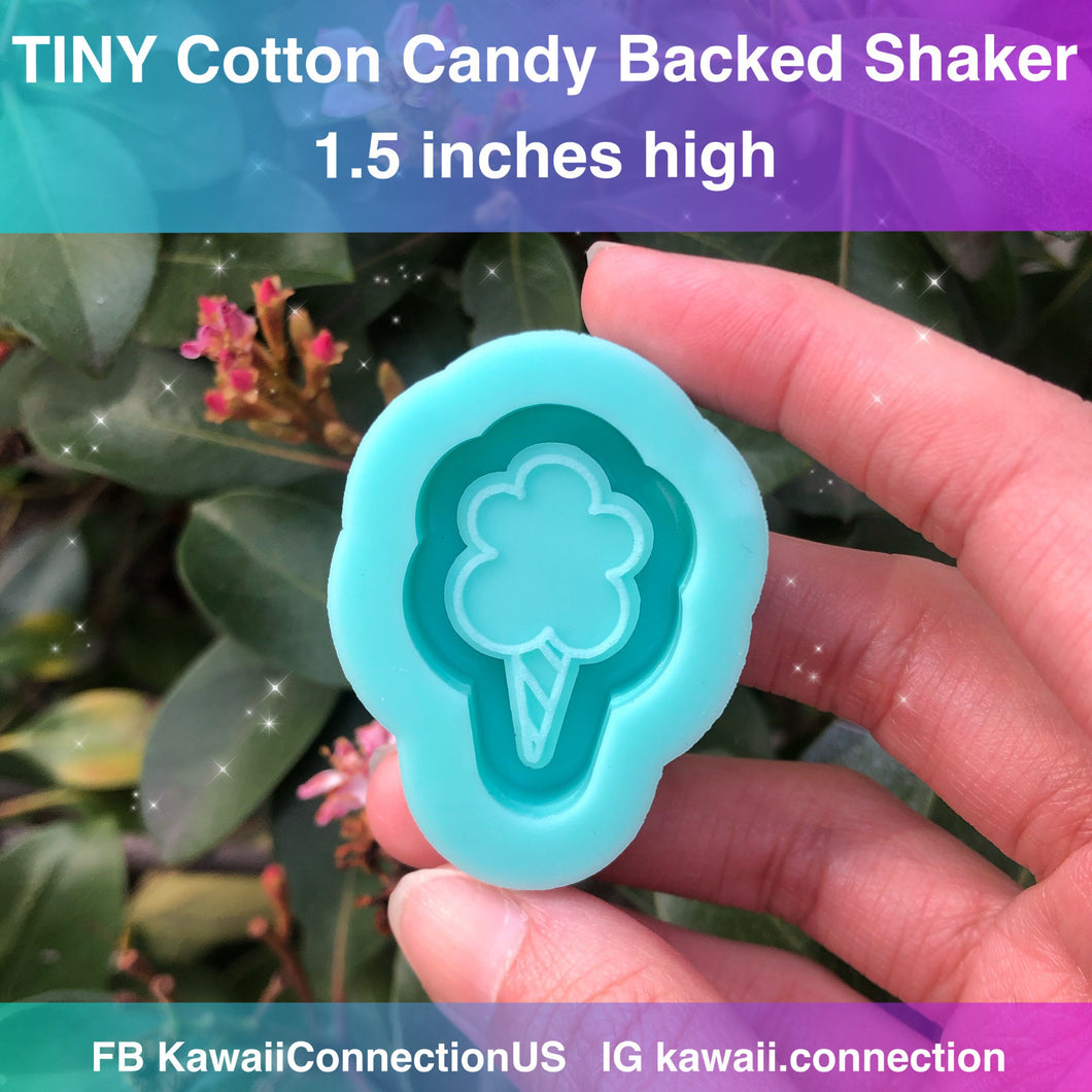 TINY 1.5 inch Cotton Candy Backed Shaker Silicone Mold for Custom Resin Bag and Key Charms Bow Centers