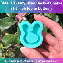 Load image into Gallery viewer, SMALL 1.25 inch to 1.5 inch Animal Heads Cat Bear Bunny Backed Shaker Silicone Mold for Custom Resin Charms Pendants Dangles
