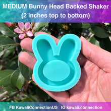 Load image into Gallery viewer, MEDIUM 1.75 inch to 2 inches Animal Heads Cat Bear Bunny Backed Shaker Silicone Mold for Custom Resin Charms Pendants Dangles
