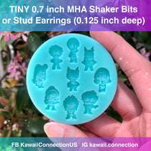 Load image into Gallery viewer, TINY 0.7 inch high Hero Anime Characters (0.125 inch thick/ deep) Silicone Mold for Custom Resin Shaker Bits Cabochons Charms
