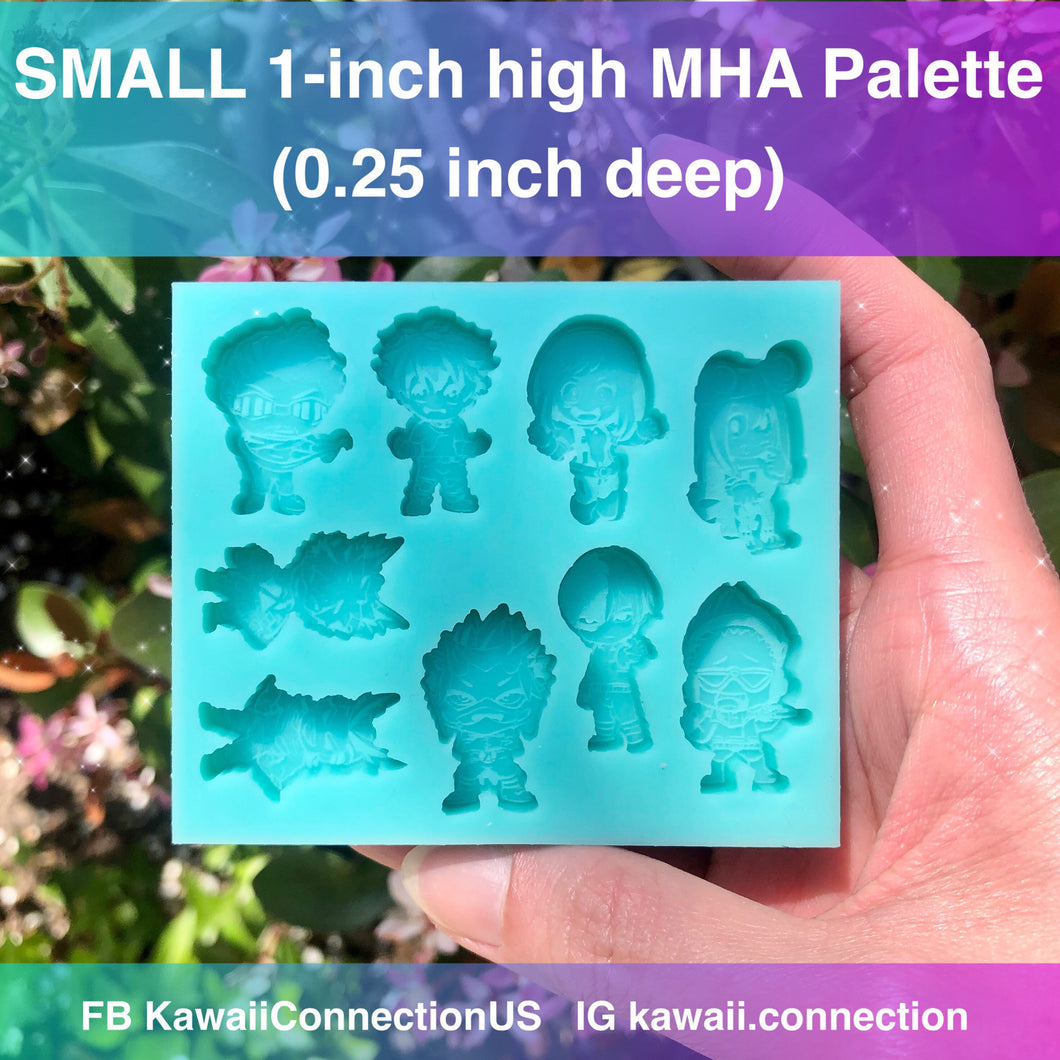 SMALL 1-inch high Anime Characters (0.25 inch thick/ deep) Silicone Mold for Custom Resin Cabochons Charms