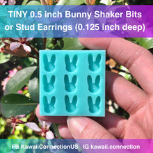 Load image into Gallery viewer, TINY 0.5 inch Bunny Silicone Mold Palette for Resin Deco Bag Small Stud Earrings Shaker Bits Charms DIY
