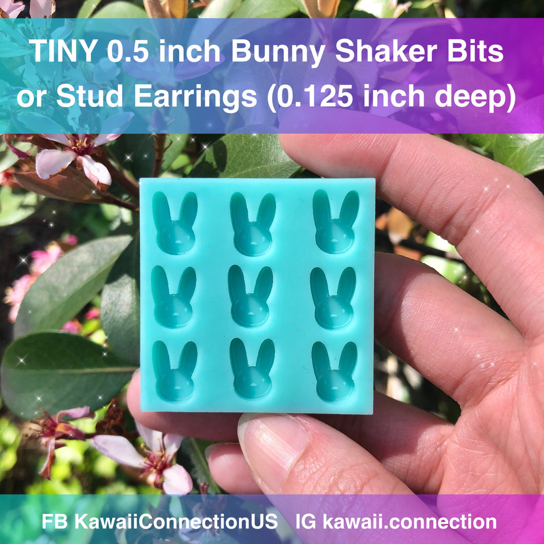 TINY 0.5 inch Bunny Silicone Mold Palette for Resin Deco Bag Small Stud Earrings Shaker Bits Charms DIY