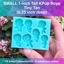 Load image into Gallery viewer, SMALL 1-inch high KPop Boys (0.25 inch thick/ deep) Silicone Mold for Custom Resin Cabochons Charms
