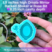 Load image into Gallery viewer, TINY 1.5 inch high Magic Ornate Mirror Shiny Backed Shaker with Rose Silicone Mold Palette for Resin Craft
